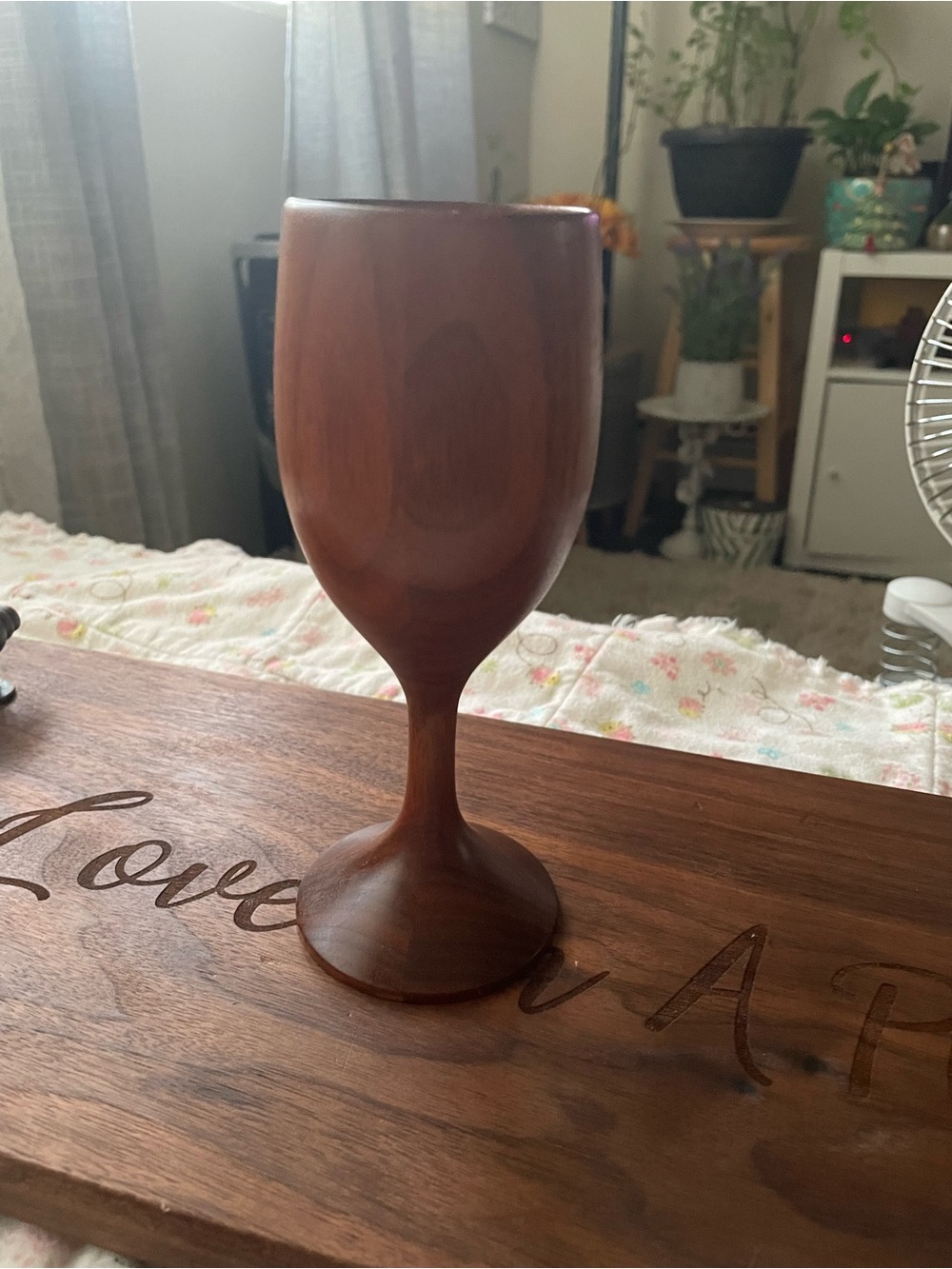Wooden Wine Goblet - Brown